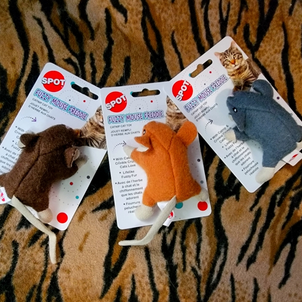 SPOT Cat Wool Fuzzy Mouse Cat Toy Ea. Various Colors